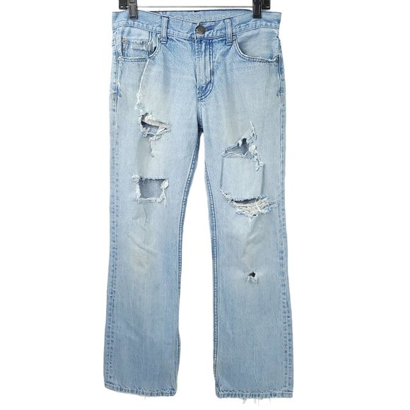 Aeropostale Driggs Slim Boot Cut Jeans Mens 30 x 30 Distressed Destroyed Denim - Picture 1 of 8